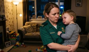 toddler and paramedic